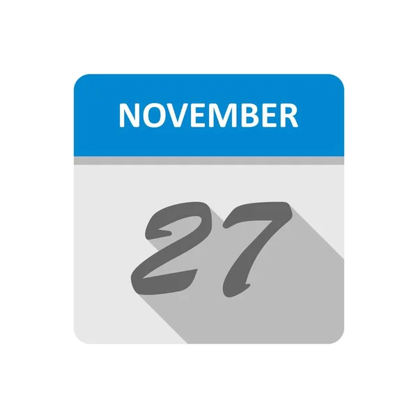 11月27日日期为单日日历 — 图库照片