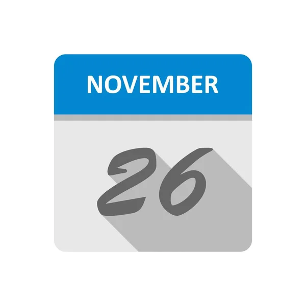 26 de novembro Data em um calendário único dia — Fotografia de Stock