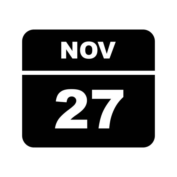 27 listopada Data w kalendarzu jednodniowe — Zdjęcie stockowe