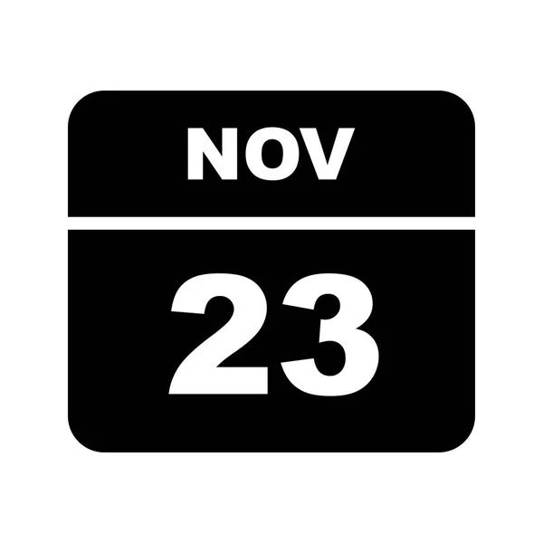 November 23. dátum egy egynapos naptárban — Stock Fotó
