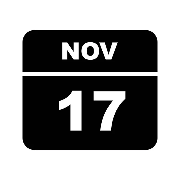 17. November Datum an einem einzigen Tag Kalender — Stockfoto