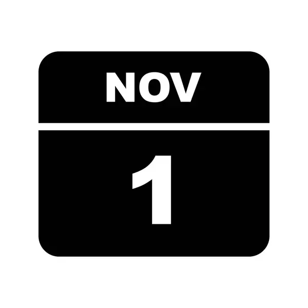 01 de novembro Data em um calendário único dia — Fotografia de Stock