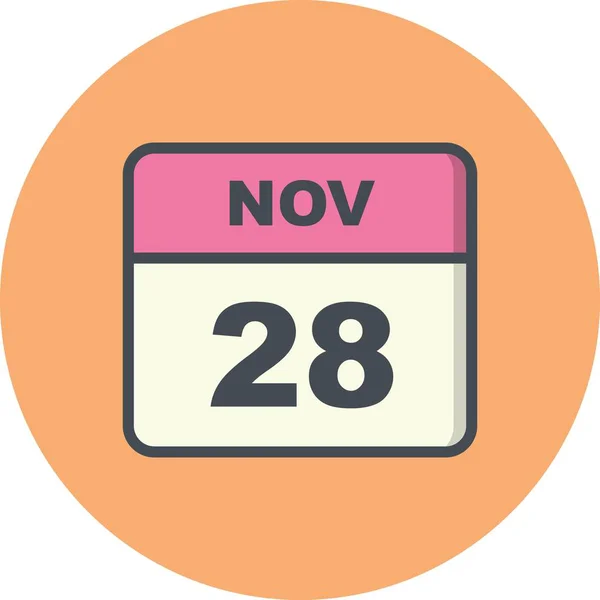 28th Νοεμβρίου ημερομηνία σε ημερολόγιο μίας ημέρας — Φωτογραφία Αρχείου