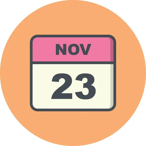 23rd Νοεμβρίου ημερομηνία σε ημερολόγιο μίας ημέρας — Φωτογραφία Αρχείου
