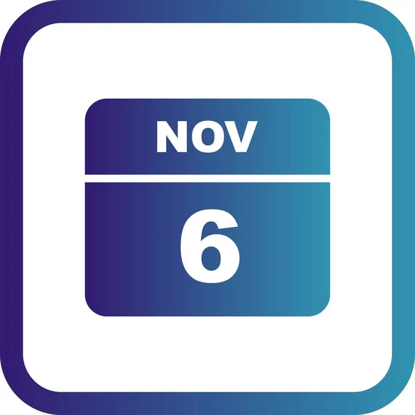 11月6日1日カレンダーの日付 — ストック写真