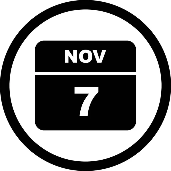 November 7th Date on a Single Day Calendar — Stock Photo, Image