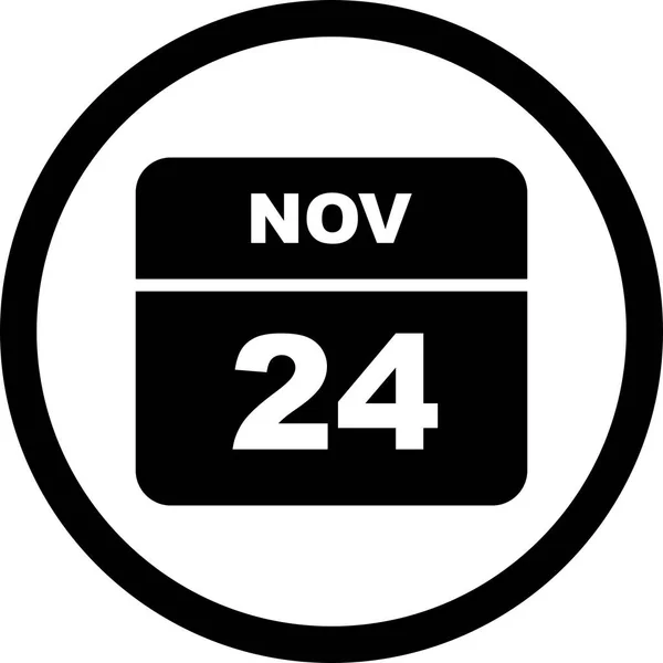 November 24th Date on a Single Day Calendar — Stock Photo, Image