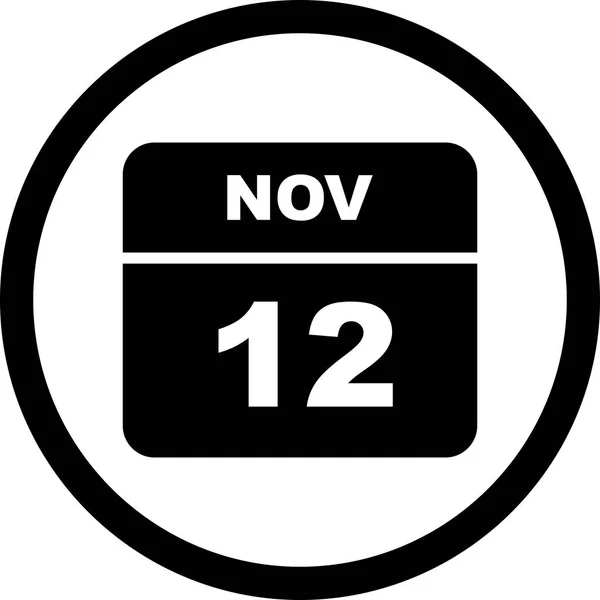 November 12th Date on a Single Day Calendar — Stock Photo, Image