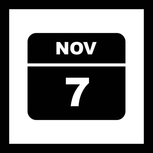 7. listopadu datum v kalendáři jednoho dne — Stock fotografie