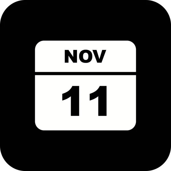 11 de noviembre Fecha en un calendario de un solo día —  Fotos de Stock