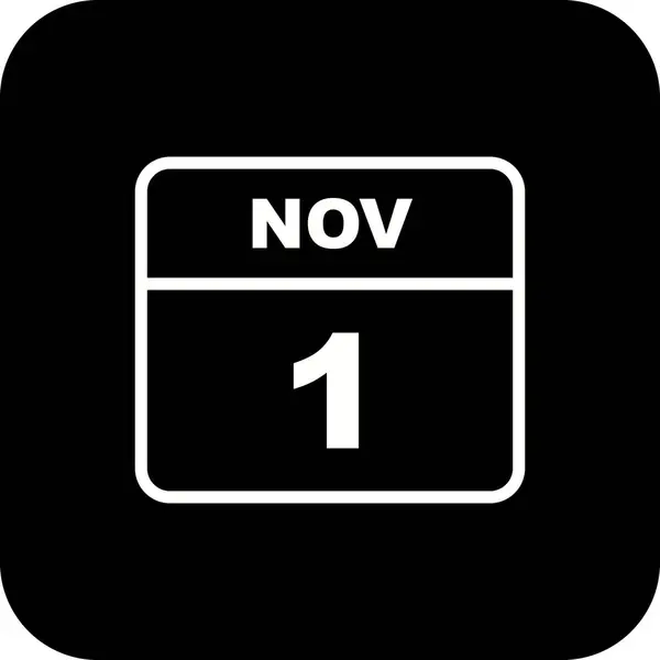 November 1st Date on a Single Day Calendar — Stock Photo, Image