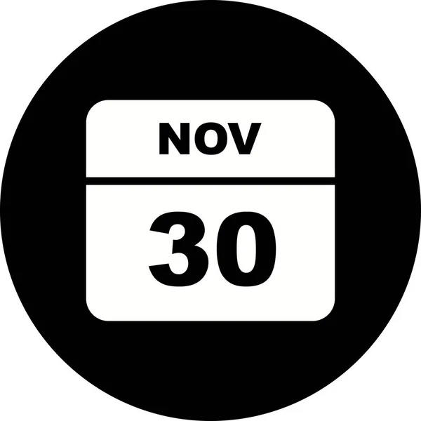 November 30. dátum egy egynapos naptárban — Stock Fotó