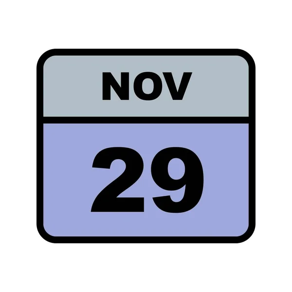 29. November Datum an einem einzigen Tag Kalender — Stockfoto