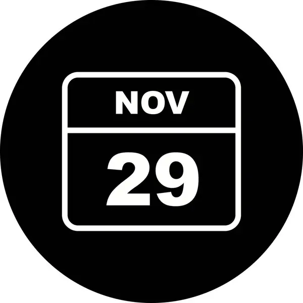 29 de noviembre Fecha en un calendario de un solo día — Foto de Stock