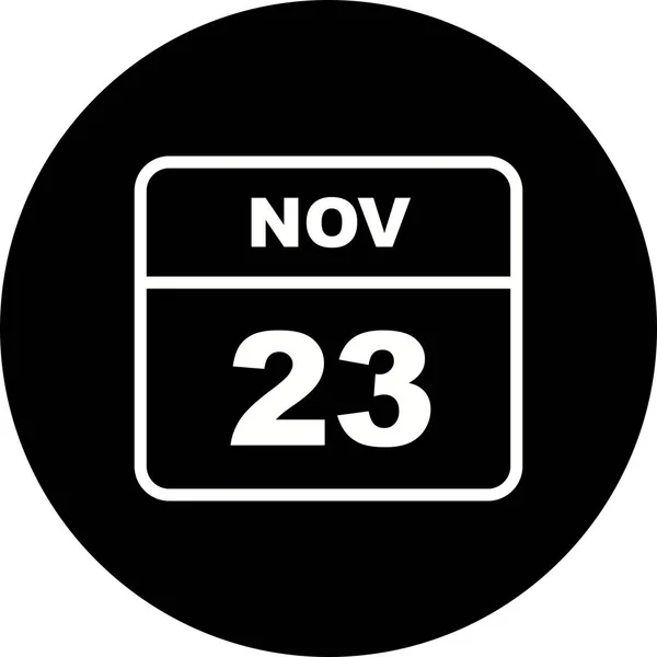 23 listopada Data w kalendarzu jednodniowe — Zdjęcie stockowe