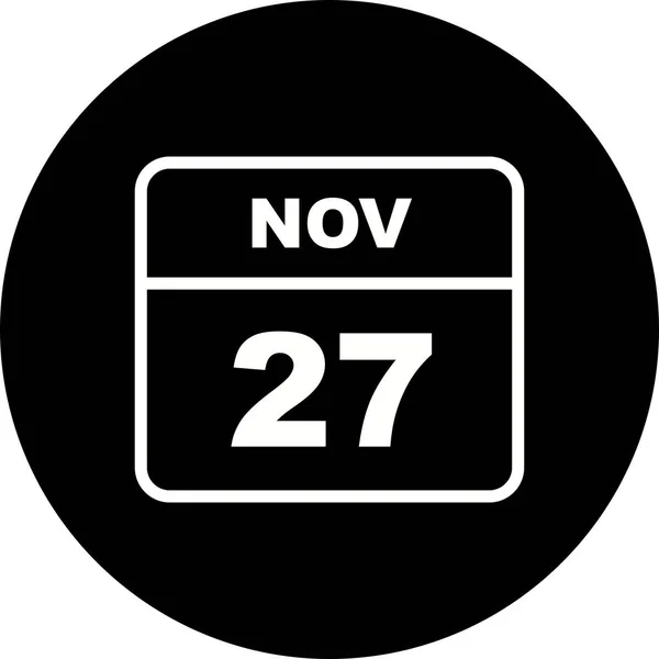 November 27th Date on a Single Day Calendar — Stock Photo, Image