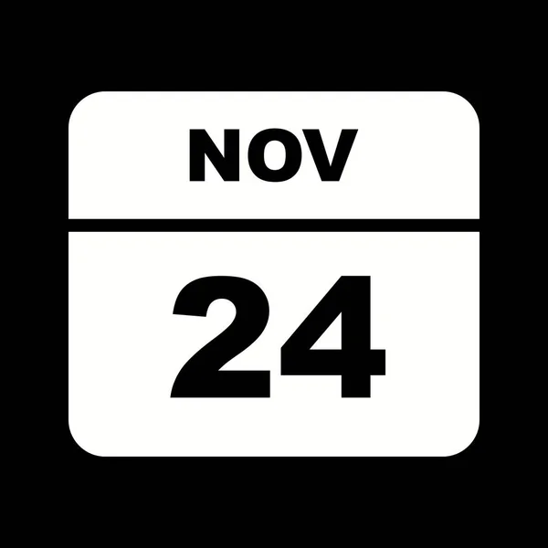 24 november datum på en enda dag kalender — Stockfoto