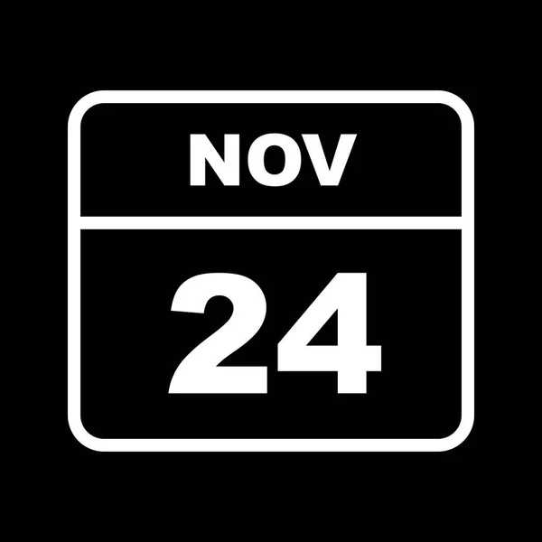 24 listopada Data w kalendarzu jednodniowe — Zdjęcie stockowe