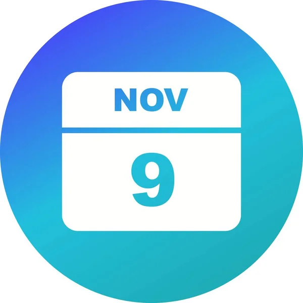 November 9th Date on a Single Day Calendar — Stock Photo, Image