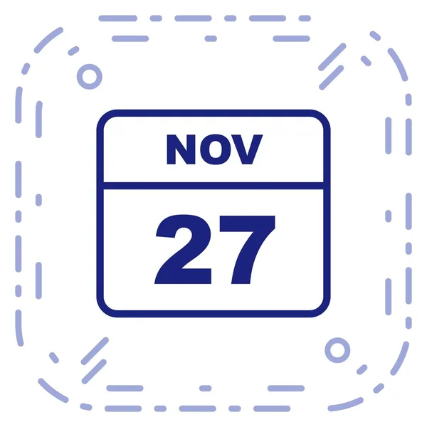27 de novembro Data em um calendário único dia — Fotografia de Stock