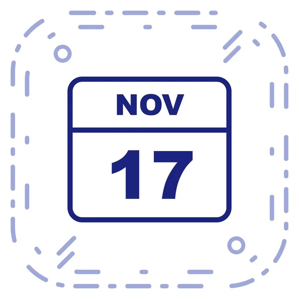 17. listopadu-datum v kalendáři jednoho dne — Stock fotografie