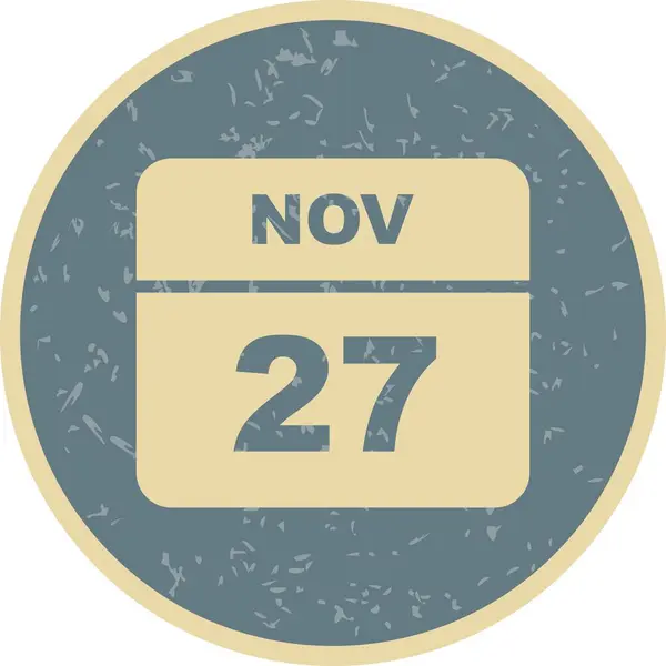 November 27th Date on a Single Day Calendar — Stock Photo, Image