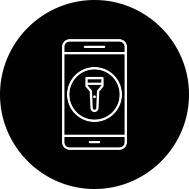 İllüstrasyon flaş ışık mobil uygulama simgesi
