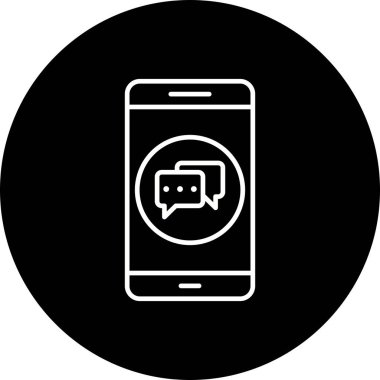 İllüstrasyon konuşma mobil uygulama simgesi