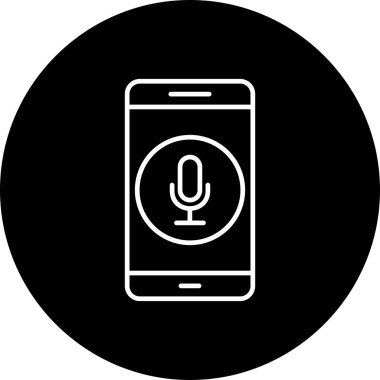 İllüstrasyon mikrofon mobil uygulama simgesi