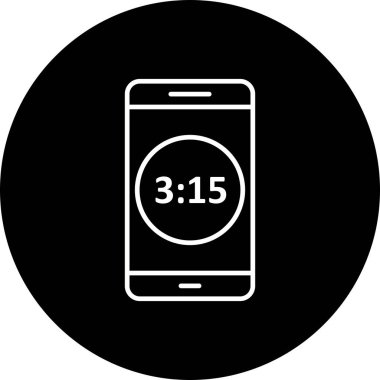 Illustration zaman görüntüleme mobil uygulama simgesi