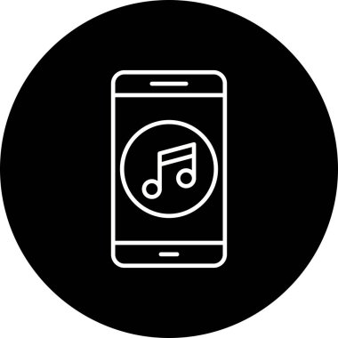 İllüstrasyon müzik mobil uygulama simgesi