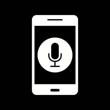 İllüstrasyon mikrofon mobil uygulama simgesi