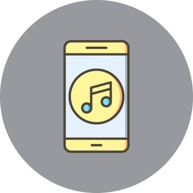 İllüstrasyon müzik mobil uygulama simgesi