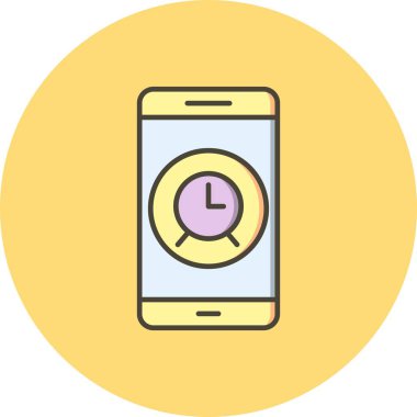 İllüstrasyon alarm mobil uygulama simgesi