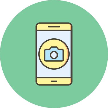 Illustration kamera mobil uygulama simgesi