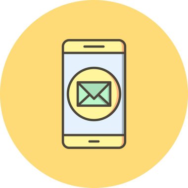 İllüstrasyon mesajı mobil uygulama simgesi