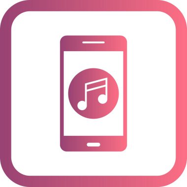 İllüstrasyon müzik mobil uygulama simgesi
