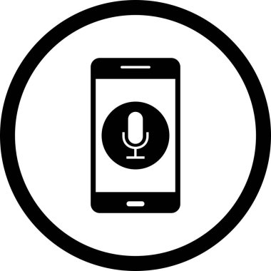 İllüstrasyon mikrofon mobil uygulama simgesi