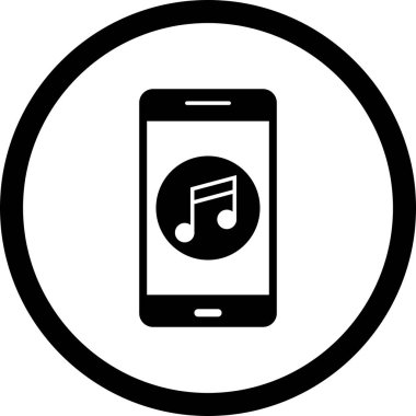 İllüstrasyon müzik mobil uygulama simgesi