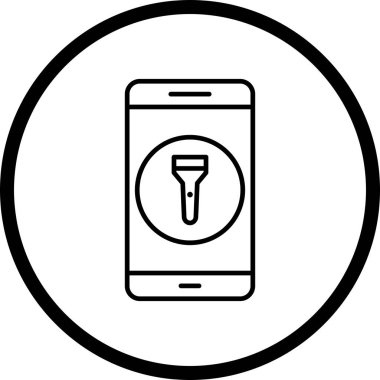 İllüstrasyon flaş ışık mobil uygulama simgesi