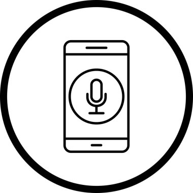 İllüstrasyon mikrofon mobil uygulama simgesi