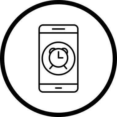 İllüstrasyon alarm mobil uygulama simgesi