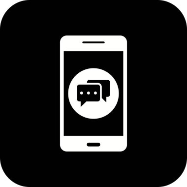 İllüstrasyon konuşma mobil uygulama simgesi