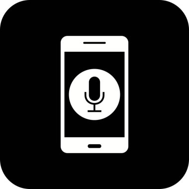İllüstrasyon mikrofon mobil uygulama simgesi