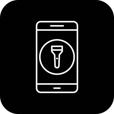 İllüstrasyon flaş ışık mobil uygulama simgesi
