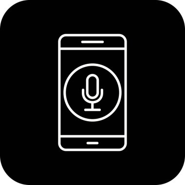 İllüstrasyon mikrofon mobil uygulama simgesi