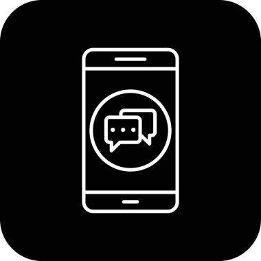 İllüstrasyon konuşma mobil uygulama simgesi