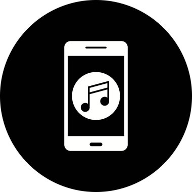 İllüstrasyon müzik mobil uygulama simgesi