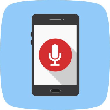İllüstrasyon mikrofon mobil uygulama simgesi