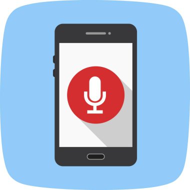 İllüstrasyon mikrofon mobil uygulama simgesi
